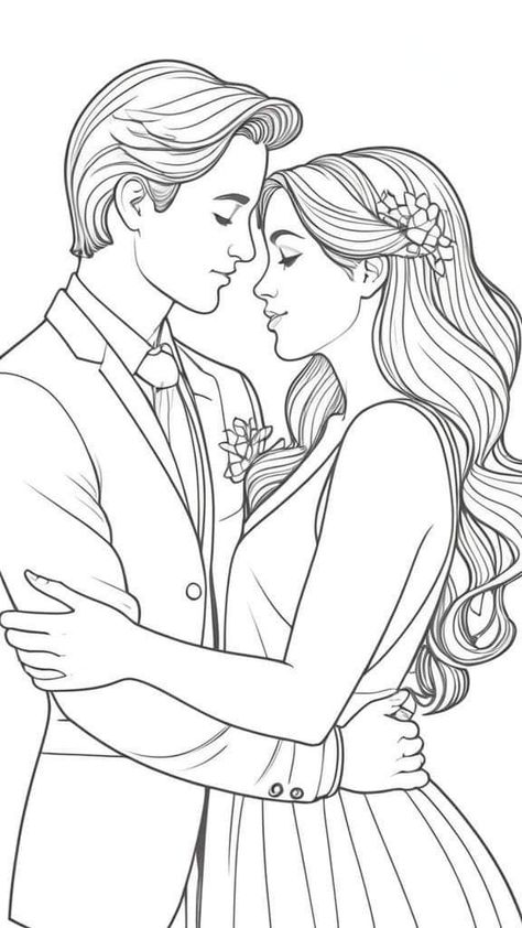 Complex Coloring Pages, Advanced Coloring Pages, Adult Coloring Sheets, Women Coloring Pages, Colouring Images, Coloring Mandalas, Superhero Coloring, Couple Sketch, Adult Coloring Designs