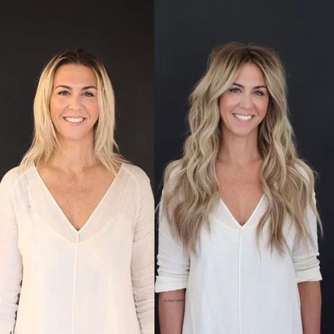 Hair Before And After, Extensions Before And After, Blonde Hair Extensions Before And After, Extension Styles, Nbr Extensions, Natural Beaded Rows, Hair Extensions Before And After, Extension Hair, Luxy Hair