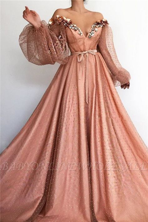 Prom Dresses V Neck, Princess Gowns, Evening Dresses Uk, Dresses V Neck, Prom Long, Long Sleeve Prom, Pink Prom Dress, Affordable Prom Dresses, Vintage Prom