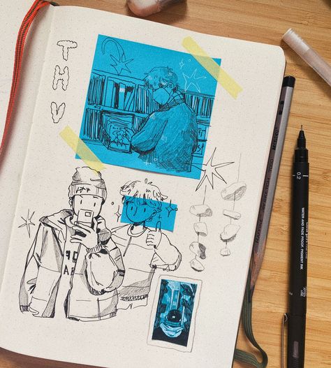 ingrid ⁷ on Twitter: "thv & rkive… " Cool Sketchbook Pages, Cool Sketchbook, Aesthetic Sketchbook, Sketchbook Idea, Spiderman Art Sketch, Sketchbook Inspo, Bullet Journal Aesthetic, Magazine Layout Design, Art Diary