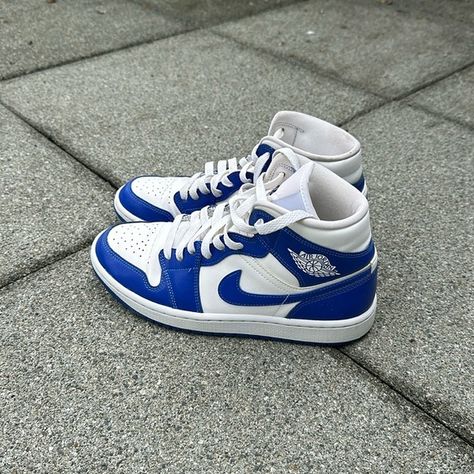 Air Jordan 1 Mid 'Kentucky Blue' Air Jordan 1 Mid, Jordan 1 Mid, Air Jordan 1, Jordan Shoes, Jordan 1, Kentucky, Air Jordan, Air Jordans, Jordan