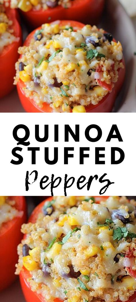 Quinoa Recipes Easy, Quinoa Stuffed Peppers, Quinoa Recipes Healthy, Stuffed Peppers Recipe, Easy Quinoa, Vegetarian Quinoa, Peppers Recipes, Quinoa Recipes, Padang