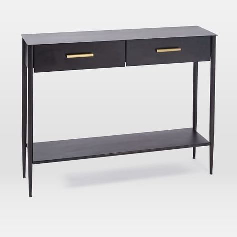 Modern Console Tables & Sofa Tables | West Elm Hot Rolled Steel, Mid Century Console, Entryway Console, Industrial Storage, Modern Console Tables, Modern Console, Room Planning, Stylish Storage Solutions, Console And Sofa Tables