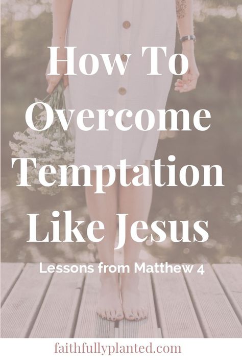 As humans, we all struggle with temptations. But how to we work to overcome temptation and resist sinful behavior? Jesus gives us clear direction in Matthew 4. Click here to learn more! #Bible #Scripture #Temptation Temptation Of Jesus, Jesus Tempted, Jesus Temptation, Bible Plans, Resisting Temptation, Resist Temptation, Bible Blessings, Scripture Journal, Matthew 4