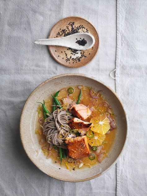 Soba Recipe, Salmon Fish Cakes, Citrus Dressing, Jamie Oliver Recipes, Salmon Dishes, Köstliche Desserts, Jamie Oliver, Food Magazine, Fish Dishes