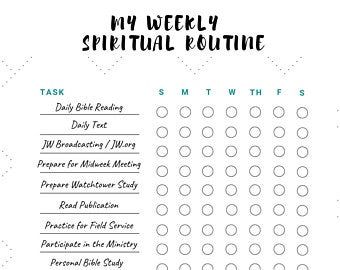 Jw Postcards, Bible Study Schedule, Spiritual Routine, Jw Printables, Routine Printable, Goal Charts, Routine Checklist, Goals Worksheet, Personal Bible Study