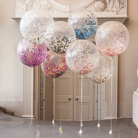 Confetti Balloons Birthday, Ballon Party, Rustic Wedding Decorations, Transparent Balloons, Led Balloons, Clear Balloons, Round Balloons, Diy Balloon Decorations, Paper Confetti