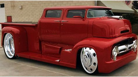 56 Ford Truck, Kombi Pick Up, Kustom Cars, Rat Rods Truck, Old Pickup, Cab Over, Hot Rod Trucks, Truck Design, Rat Rods