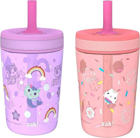 Zak Designs DreamWorks Gabby's Dollhouse Kelso Toddler Cups For Travel or At Home, 15oz 2-Pack Durable Plastic Sippy Cups With Leak-Proof Design is Perfect For Kids (Cakey Cat, Mercat) Toddler Sippy Cups, Dyed Hair Pastel, Toddler Cup, Cute Aesthetics, Baby Life Hacks, Baby Cups, Kids Cups, Sippy Cups, Toddler Life