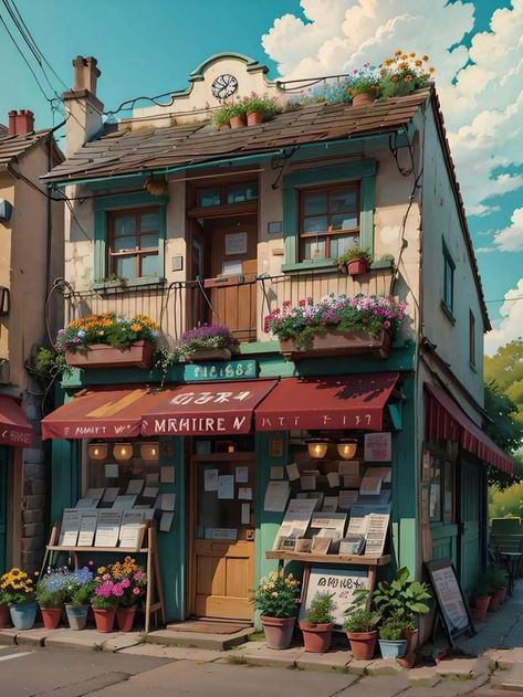 Themes To Draw, Japanese Buildings, Arte Aesthetic, Colour Drawing, Minecraft Anime, Architecture Drawing Art, House Illustration, Pencil Pen, Cute House