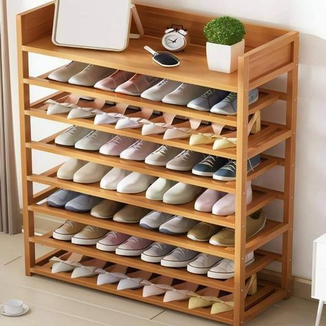 Shoe Rack In Garage, Shoe Cabinet Ideas, Shoe Organization Small Space, Wooden Shoe Rack Designs, Garage Shoe Rack, Shoe Rack Cabinet Design, Shoe Storage Design, Shoe Rack For Home, Shoe Rack Design