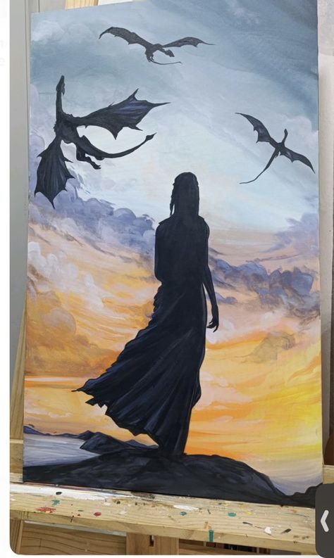 Game Of Thrones Painting Ideas, Game Of Thrones Acrylic Painting, Game Of Thrones Painting Easy, Disney Paintings Ideas, Game Of Thrones Dragon Art, Dragon Painting Ideas, Dragon Painting Easy, Dragon Painting Acrylic Easy, Fantasy Painting Ideas