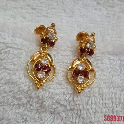 IMPON 1GRAM GOLD PLATED EARRINGS COD SERVICES AVAILABLE WHATSAPP FOR DETAILS +919344576637 Website link in bio ..check for all collections #earringlove #accessorizeinstyle #earringgoals #jewelryobsessed #earcandy #sparkleandshine #earringswag #glamearrings #statementearrings #fashionfinds Lakshmi Kasu Earrings Gold, Festive Gold Ruby Jhumkas, Antique Gold Lakshmi Earrings, Kashmiri Earrings Gold, Lakshmi Devi Studs Gold, Bridal Necklace Designs, Glam Earrings, Gold Ornaments, Ruby Necklace