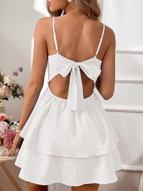 Product details Fabric type95% Tapestry Care instructionsMachine Wash OriginCountry as Labeled Closure typeTie About this item ❤S (US 4/6):Length:24.80”---Bust:34.64”---Waist Size:25.98" M (US 8/10) :Length:25.19“---Bust:36.22”---Waist Size:27.55" L (US 12/14) :Length:25.78“---Bust:38.58”---Waist Size:29.92” XL (US 16) :Length:26.37“---Bust:38.58”---Waist Size:32.28” White Tie Back Dress, Hoco Dress, Graduation Dresses, Summer Dresses For Wedding Guest, Grad Pics, Spaghetti Strap Mini Dress, Dress Cake, Sling Dress, Versatile Dresses