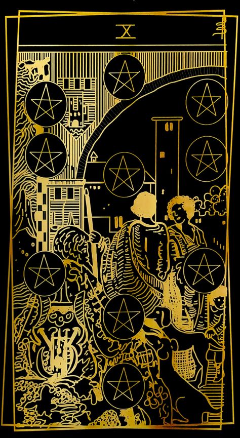 10 Of Pentacles Tarot Card, 10 Of Pentacles Tarot, 10 Of Pentacles, Pentacles Tarot, Esoteric Art, Pentacles, Spiritual Truth, Mystical World, Tarot Readers