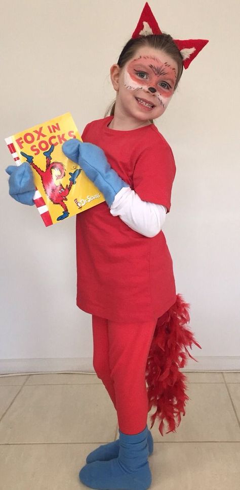 Fox In Socks Costume, Book Week Costumes For Teachers, Easy Book Week Costumes, Nursery Rhyme Costume, Costumes For Teachers, Book Week Costumes, Dr Seuss Costumes, Storybook Character Costumes, Book Characters Dress Up