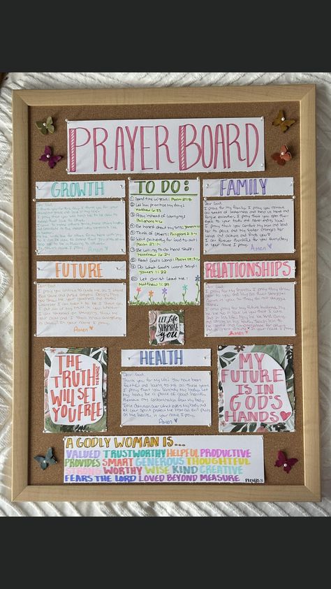 Bible Study Decorations, Prayer Boards For Home, Bible Study Party Ideas, Prayer Boards For Teens, Prayer Cork Board Ideas, Bible Study Desk Setup, Bible Study Crafts For Women, Bible Board Ideas, Prayer Board Ideas Creative Christian