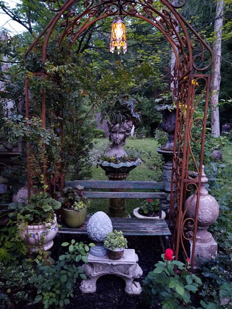 Magic Garden Aesthetic, Gothic Greenhouse, Vintage Decorating Ideas, Modern Gardening, Dream Garden Backyards, Pool Bed, Rustic Garden Ideas, Front Lawn Landscaping, Conservatory Greenhouse