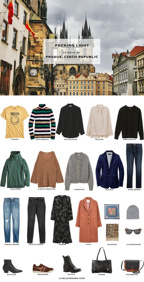 Packing Light: 10 days in Prague, Czech Republic in November-December. What to pack, Fall Travel Capsule Wardrobe 2018 British Vocabulary, Cardigan Blazer, Travel Capsule, Travel Capsule Wardrobe, Minimalist Capsule Wardrobe, Style Hijab, Prague Czech Republic, Prague Czech, Travel Wardrobe