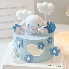 Birthday Cake Sanrio, Cinnamoroll Cake Topper, Cinamoroll Cake, Cinnamoroll Cake, Cinnamoroll Party, Sanrio Cake, Cinnamoroll Birthday, Bolo Paris, Sanrio Birthday