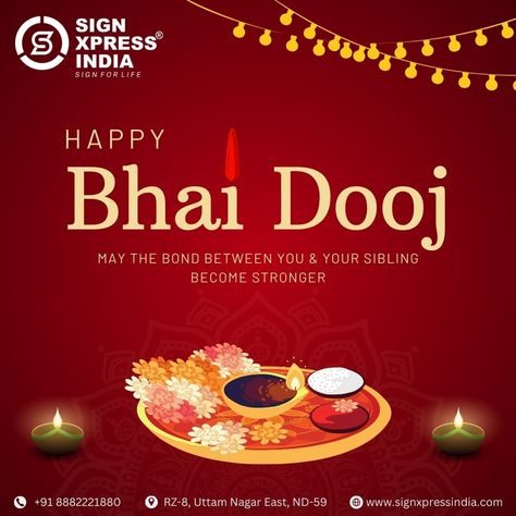 Signxpress India wishes everyone a very Happy Bhai Dooj! 🎉 Bhai Dooj, a celebration of the special bond between brothers and sisters, is a time for love, respect, and cherished memories. On this auspicious occasion, let’s honor the promises we make to protect and care for each other. Brothers, it's your turn to show your affection and appreciation for your sisters! 💖 Sisters, may you always be blessed with love and happiness. Let's celebrate the spirit of togetherness with joy and laughter. R... Happy Bhai Dooj, Bhai Dooj, Brother And Sister Love, Dehradun, Beautiful Memories, Brothers And Sisters, Wedding Videography, Wedding Photography And Videography, Best Wedding Photographers