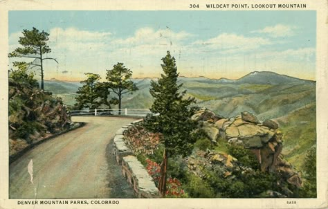 Lookout Mountain Colorado, Lookout Mountain, Dorm Posters, Mountain High, Nature Posters, Calgary Alberta, Vintage Poster Art, Vintage Landscape, Old Postcards