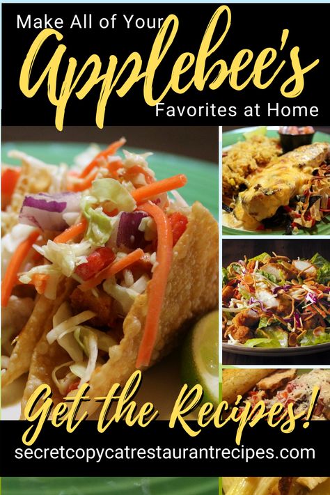 Sonnys Bbq Copycat Recipes, Applebees Firecracker Mayo Recipe, Applebees Salad Recipes, Copycat Applebees Wonton Tacos, Applebees Smothered Chicken, Applebees Salsa Recipe, Applebees Chicken Wonton Tacos Recipe, Copycat Applebees Recipes, Best Restaurant Copycat Recipes