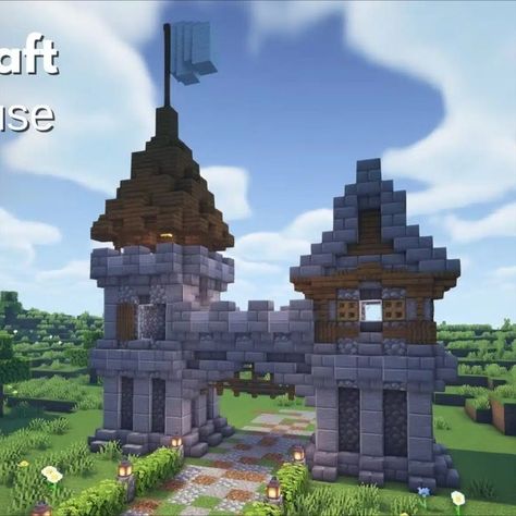 Castle Gatehouse, Minecraft Aesthetics, Minecraft Portal, Minecraft Medieval House, Gate Design Ideas, Minecraft House Ideas, Minecraft Wall, Minecraft World, Castle Gate