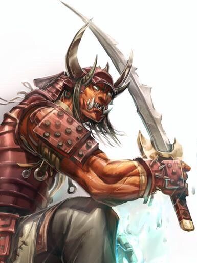 Oni (5e Race) - D&D Wiki 5e Races, Pathfinder Rpg, Samurai Art, Fantasy Races, Dungeons And Dragons Characters, Dungeons And Dragons Homebrew, Fantasy Monster, Character Inspo, Monster Design