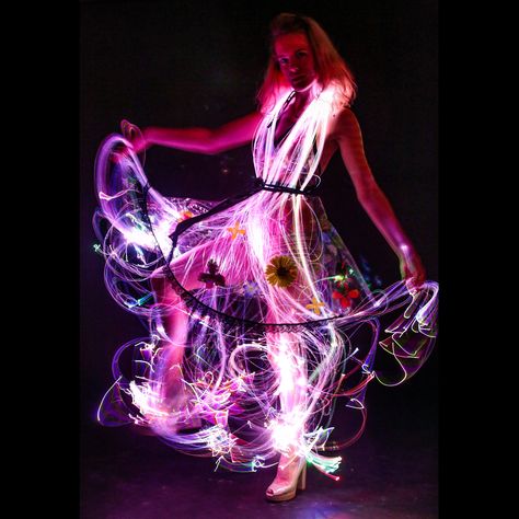 ⚡ You too could light up the night ⚡ Check out our costume kits! Link in profile @joshhailey Light Up Clothing, Old Flashlight, Led Outfit, Glowing Dress, Led Wedding, Light Up Clothes, Light Up Costumes, Light Up Dresses, Led Costume