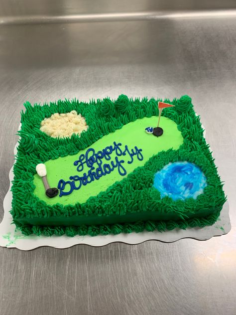 Golf Themed Sheet Cakes, Golfing Cakes For Men, 60th Birthday Sheet Cake For Men, Golf Sheet Cake, Mini Golf Cake, Golf Party Foods, Golf Birthday Cakes, Sports Cakes, Sheet Cake Designs