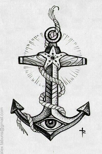 Anchor Navy Tattoos, Anker Tattoo, Anchor Tattoos, Nautical Tattoo, Anchor Tattoo, Girly Tattoos, Tattoo Flash Art, Nautical Art, Eye Tattoo