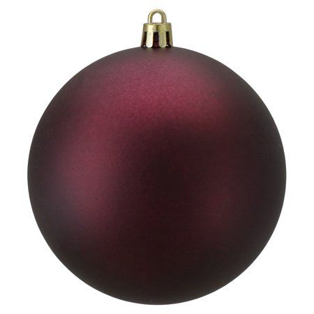 Matte Burgundy Shatterproof Christmas Ball Ornament 4" (100mm) | Walmart Canada Burgundy Christmas Tree, Christmas Tree Bulbs, Burgundy Christmas, Modern Christmas Ornaments, Gold Ornament, Shatterproof Ornaments, Red Ornaments, Gold Caps, Christmas Products