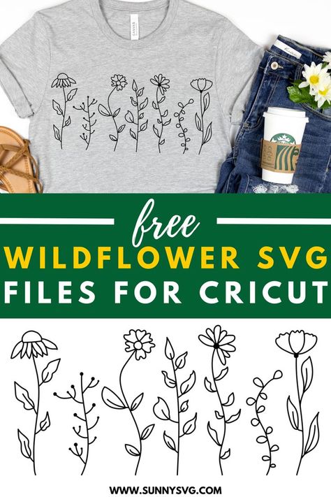 wildflower svg Cricut Flower Shirt Ideas, Momco 2024-2025, Free Wildflower Svg, The Momco Wild Hope, Free Svg Images, Plant Svg, Wildflower Svg, Flower Svg Files, Artsy Ideas