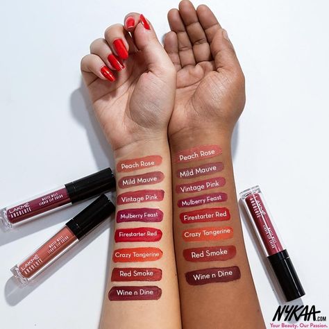 Lip Color Shades, Lipstick Colour, Dusky Skin, Lip Color Lipstick, Liquid Lip Color, Lipstick Swatches, Crazy Colour, Heart Melting, Lipstick Shades