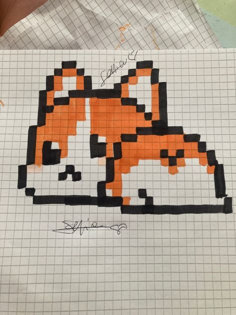 Corgi in pixel art🐶🖼️🫶🏻 Corgi Pixel Art, Pixel Art Kawaii, Checkered Board, Corgi Drawing, Images Hello Kitty, Art Pixel, Easy Pixel Art, Pixel Crochet, Pixel Art