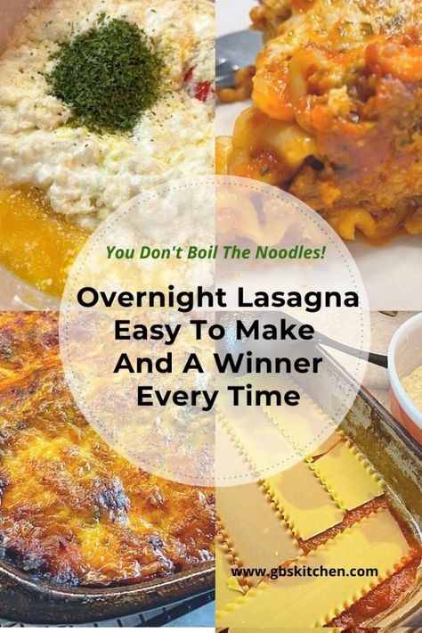 Overnight Lasagna Recipe, Overnight Lasagna, Recipe For Lasagna, Lasagna Easy, Family Supper, Homemade Lasagna, Weekend Meals, No Noodle Lasagna, Lasagna Recipe