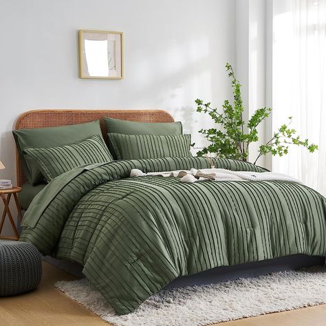 Bedding With Grey And Sage, Bedroom Woth Green And Cream Bedding, Olive Green Bedding Quilt Master Bedrooms, Olive Green Bedding Master Bedrooms Panel, Navy And Green Bedroom Furniture, Sage Green Walls And Bedding, Green Accent Wall Bedroom Bedding, Green Adult Bedding, Bedroom Furniture That Is Green