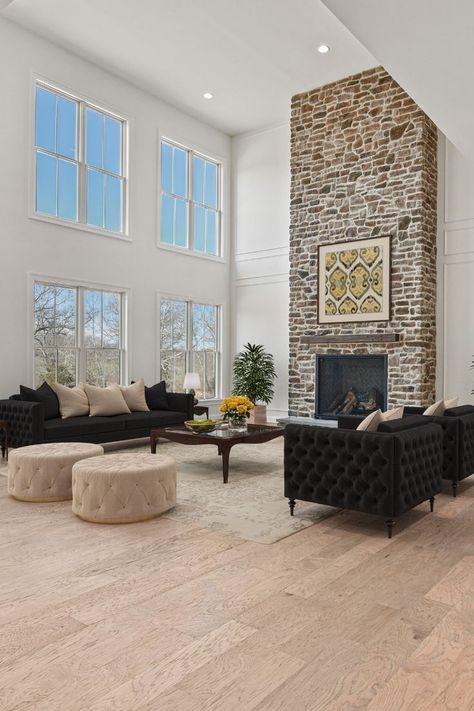 Two Story Living Room Windows, Two Story Fireplace Ideas, 2 Story Fireplace Ideas, 2 Story Fireplace, 2 Story Living Room, Two Story Living Room, 2 Story Great Room, Two Story Great Room, Two Story Fireplace