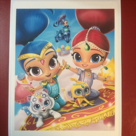 Just completed this Shimmer and Shine edible cake topper for a customer #shimmersndshine #shimmerandshinecake #shimmerandshinetheme #shimmerandshineparty  Cake Stuff to Go  You can have your own image or choose a favorite character picture as your cake topper. *Cake not included www.cakestufftogo.com  #Ediblecaketopper #birthday #birthdaycake #party #celebration #createyourown #personalize #cakepictures #cake #cakedecorating Shimmer And Shine Costume, Shimmer And Shine Cake, Shine Costume, Shimmer Y Shine, My Busy Books, Busy Books, Key Art, Fancy Nancy, Shimmer Shine