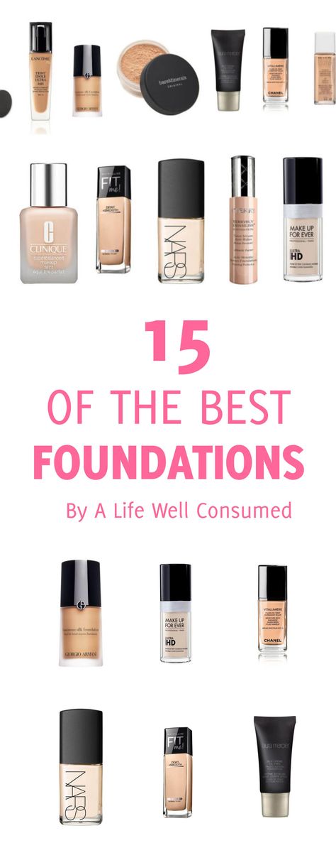 15 of the best foundations out there. Cult favourites, newbies and drugstore finds are on this list. You are sure to find a new staple in this list. Best Foundations, Foundation Brands, Cosmetic Tattoo, Top Makeup Products, Makeup Guide, Cosmetic Items, Foundation Makeup, Best Foundation, Drugstore Makeup