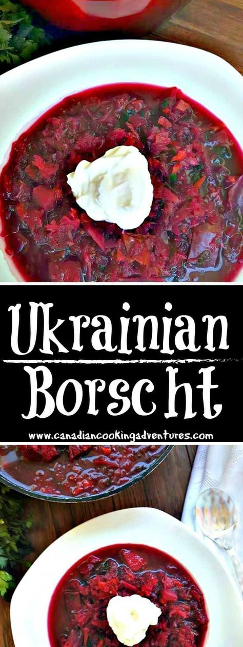 Red Borscht, Ukrainian Borscht, Borscht Recipe, Borscht Soup, Cooking Beets, Food Fall, Mock Neck Shirt, Ukrainian Recipes, Red Beets