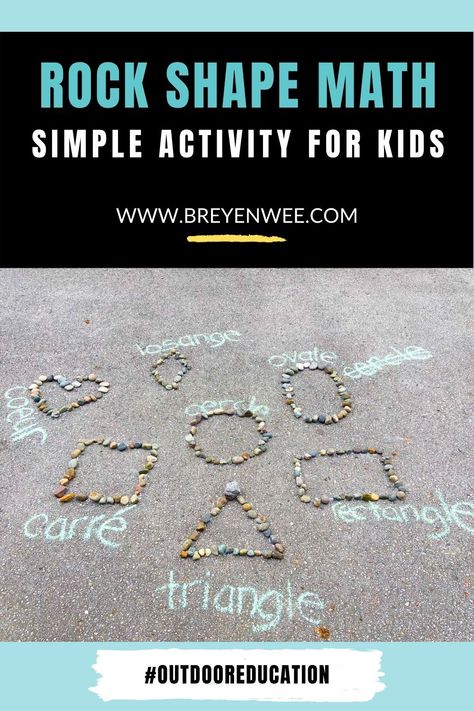 Science Shapes Activities, Chalk Math Activities, Outdoor Math Activities Kindergarten, Rock Activities For Preschool, Outdoor Math Kindergarten, Outdoor Learning Kindergarten, Outdoor Shape Activities, Nature Math Activities Preschool, Rock Math Activities Preschool