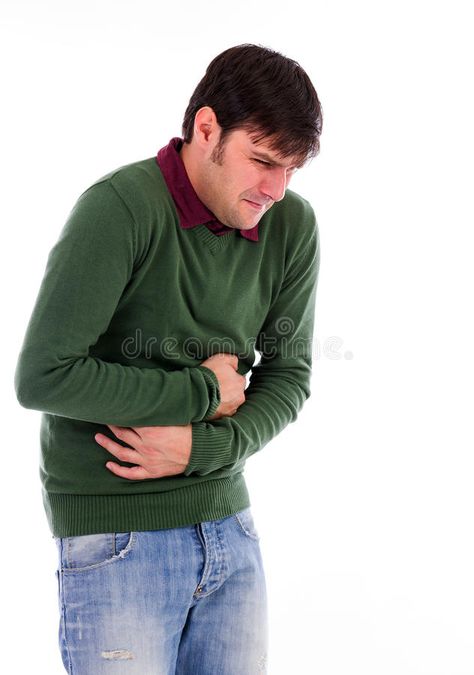 Young man with strong stomach pain. Isolated on white background , #SPONSORED, #strong, #stomach, #Young, #man, #white #ad Holding Stomach Pose Reference, Holding Stomach Pose, Pain Expression, Stomach Growling, Man Clutch, Half Body, Pose References, Stomach Ache, Stomach Pain