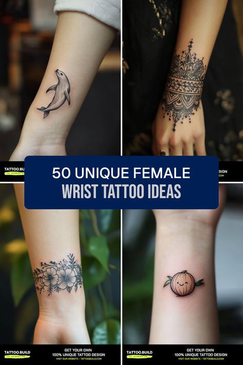 Discover 50 stunning female wrist tattoo ideas, including floral and minimalist designs in four beautiful images showcasing personal expression and elegance. The Wrist Tattoo, Tiny Symbols, Wrist Band Tattoo, Wrist Tattoo Ideas, Tattoo Trend, Ink Inspiration, Wrist Tattoos For Women, Wrist Tattoo, Band Tattoo