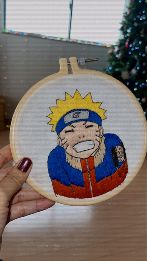 Naruto Embroidery, Hoop Crafts, Embroidery Hoop Crafts, Anime Embroidery, Embroidery Craft, Embroidery Inspiration, Embroidery Hoop, Hand Embroidery, Naruto