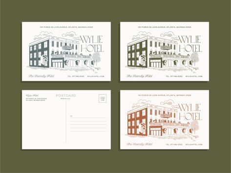 Marketing Postcard, Stationary Branding, Hotel Marketing, Hotel Logo, Branding Design Packaging, Stationary Design, Learning Design, Postcard Design, Hotel Design