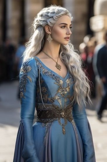 House Of Dragon Dress Inspiration, Targaryen Aesthetic Outfits, House Arryn Dress, Targaryen Dress Aesthetic, Dresses Game Of Thrones, Game Of Thrones Inspired Dress, Velaryon Dress, Valyrian Fashion, Got Outfits