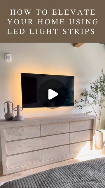 233K views · 8.4K likes | Julie Sousa on Instagram: "You don’t have to live in a dorm to use LED light strips. Here’s how I use them to elevate my home. #THDEcoSmart #HomeDepotPartner" Led Behind Couch, Behind Tv Lighting, Tv Lighting Ideas, Strip Lights Living Room, Lights Behind Tv, Julie Sousa, Under Tv, Tv Lighting, Behind Couch