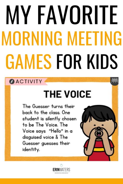 Meeting Opening Activities, Morning Meeting Preschool, Morning Meeting Activities Preschool, Meet The Teacher Games, Kindness Team Building Activities, Classroom Games For Kindergarten, Quick Classroom Games, Morning Meeting Sharing Ideas, Energizers For The Classroom